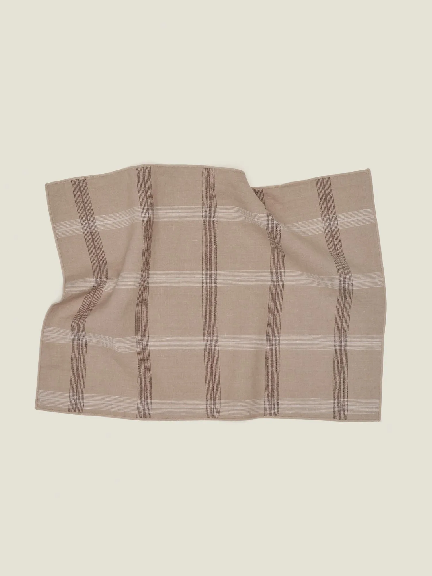 100% linen placemat set (4 units) in Natural Plaid