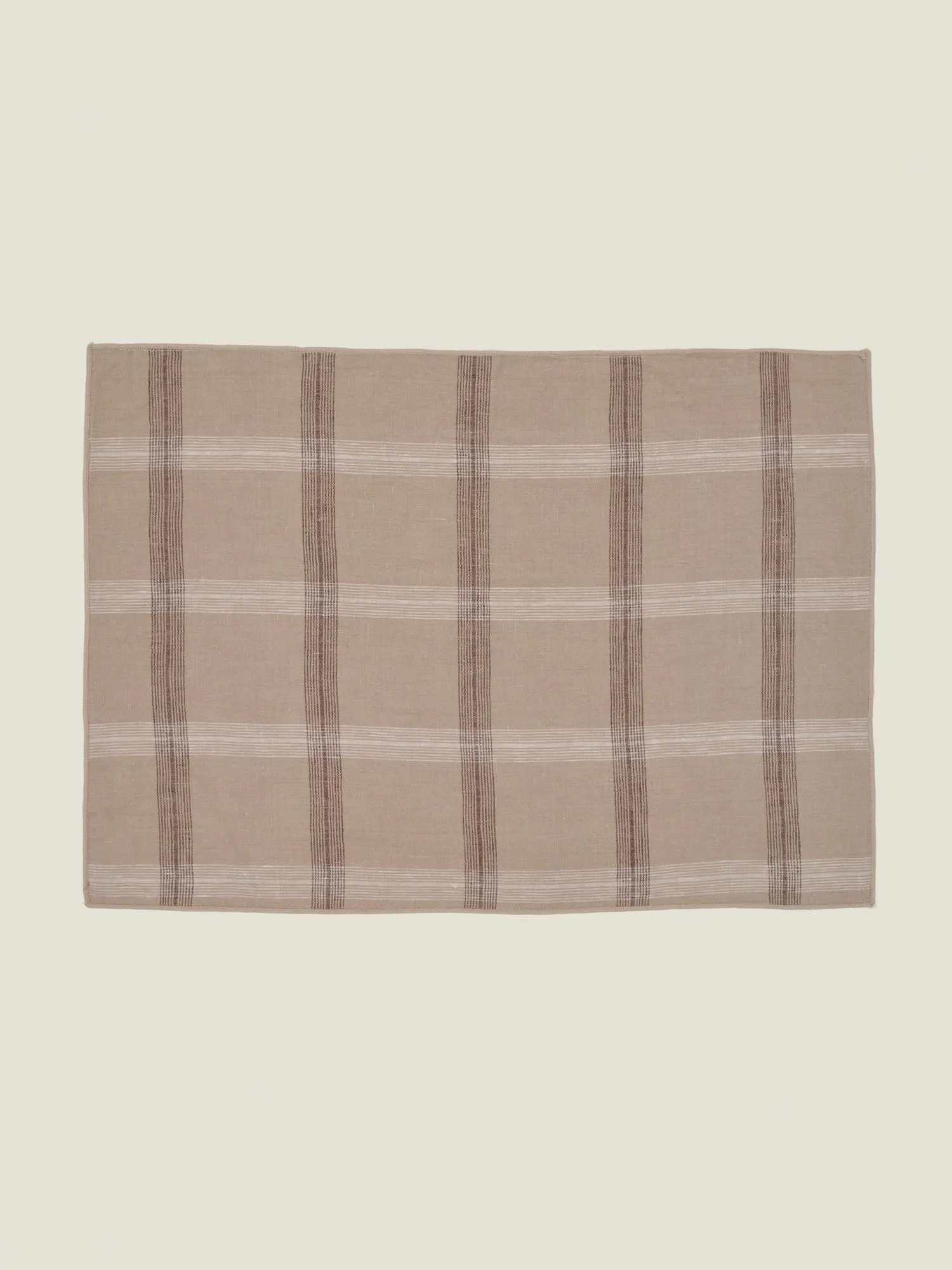 100% linen placemat set (4 units) in Natural Plaid