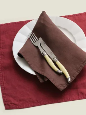 100% linen placemat set (4 units) in Pinot