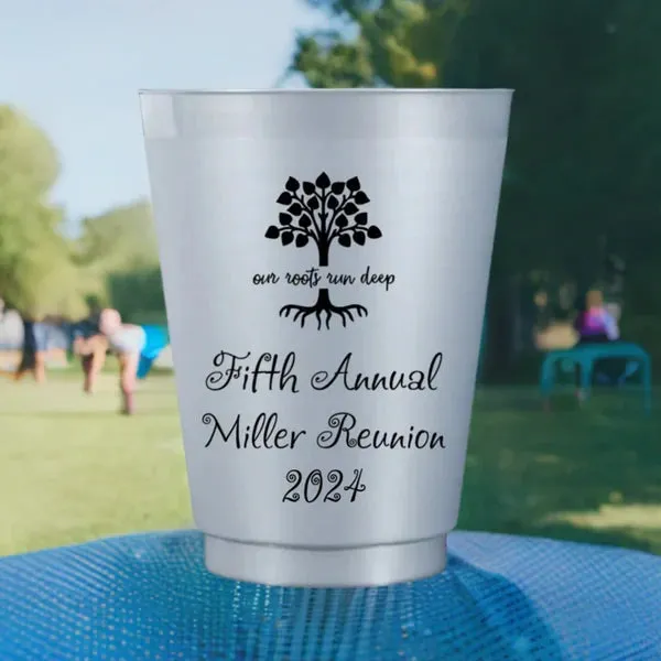 16 Oz. Personalized Frosted Shatterproof Family Reunion Cups