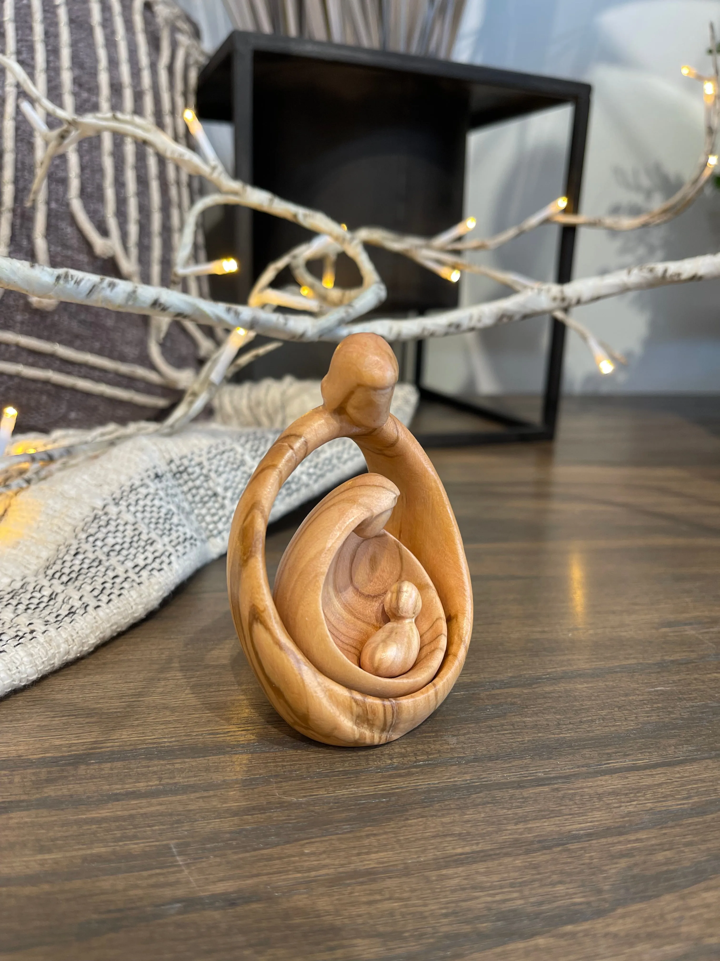 3.6" Italian Olive Wood Nativity Set