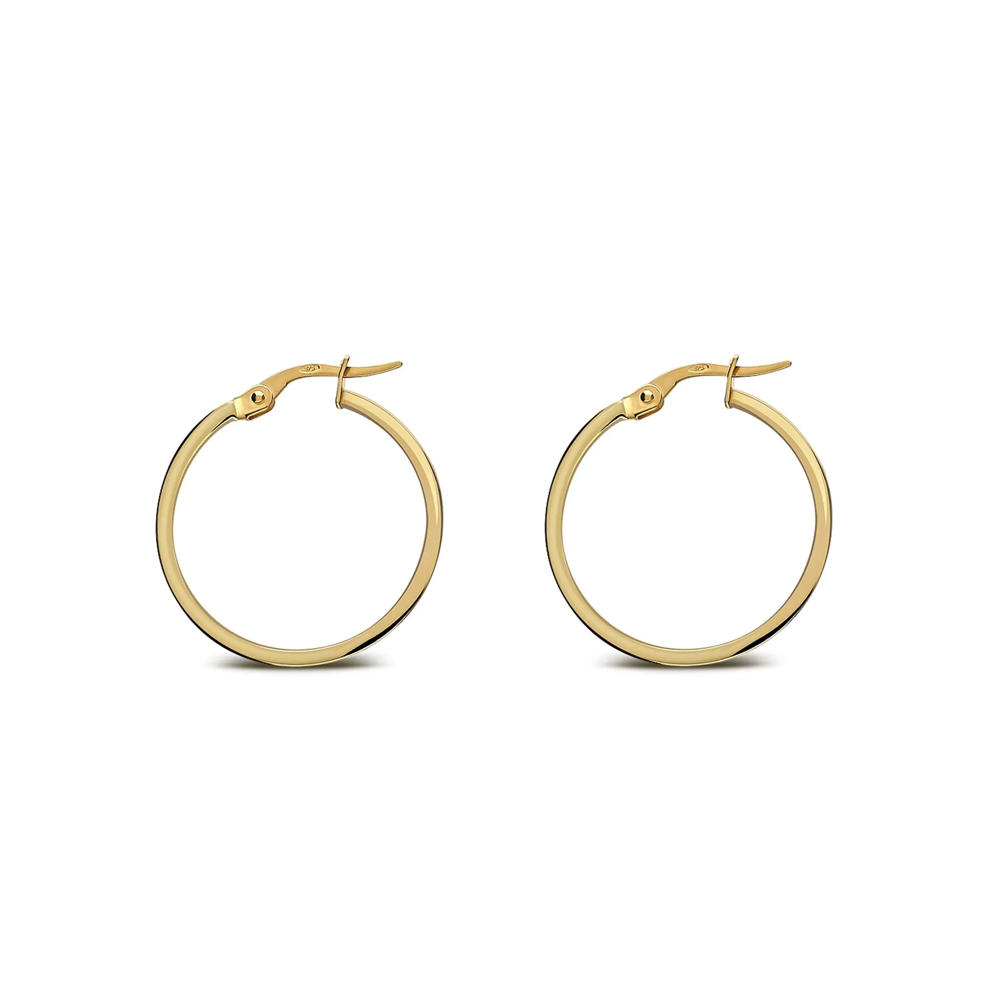 9ct Gold 25mm Closed Round Hoop Earrings