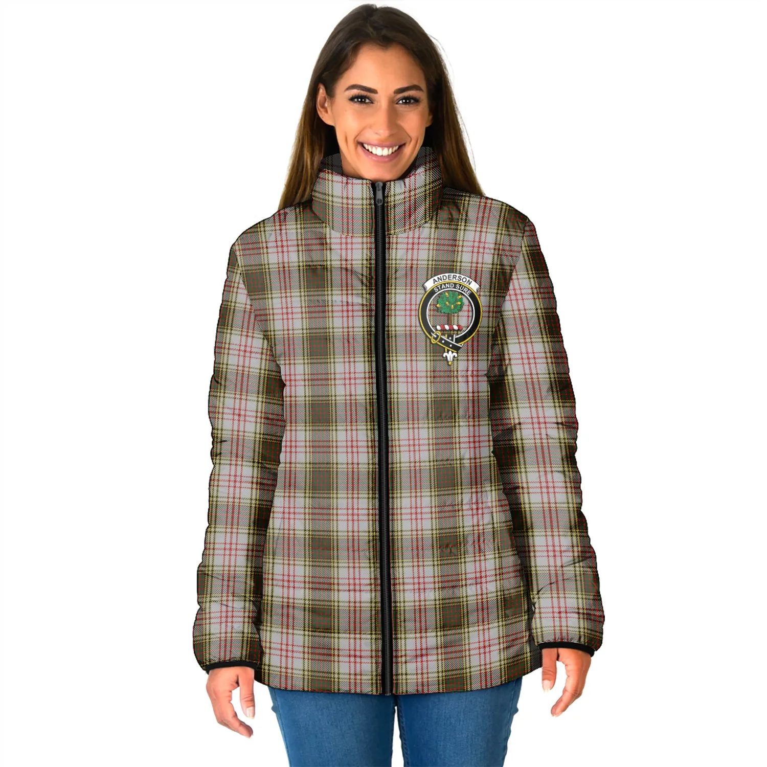 Anderson Dress Tartan Padded Jacket with Family Crest