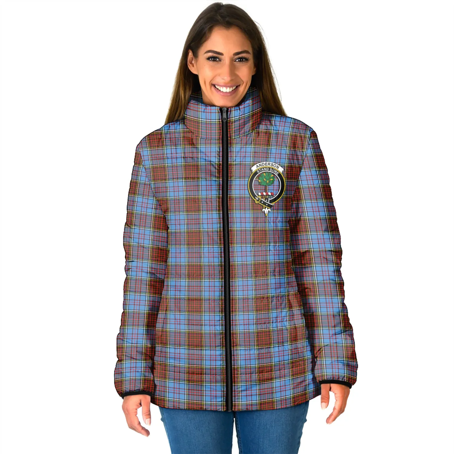 Anderson Modern Tartan Padded Jacket with Family Crest