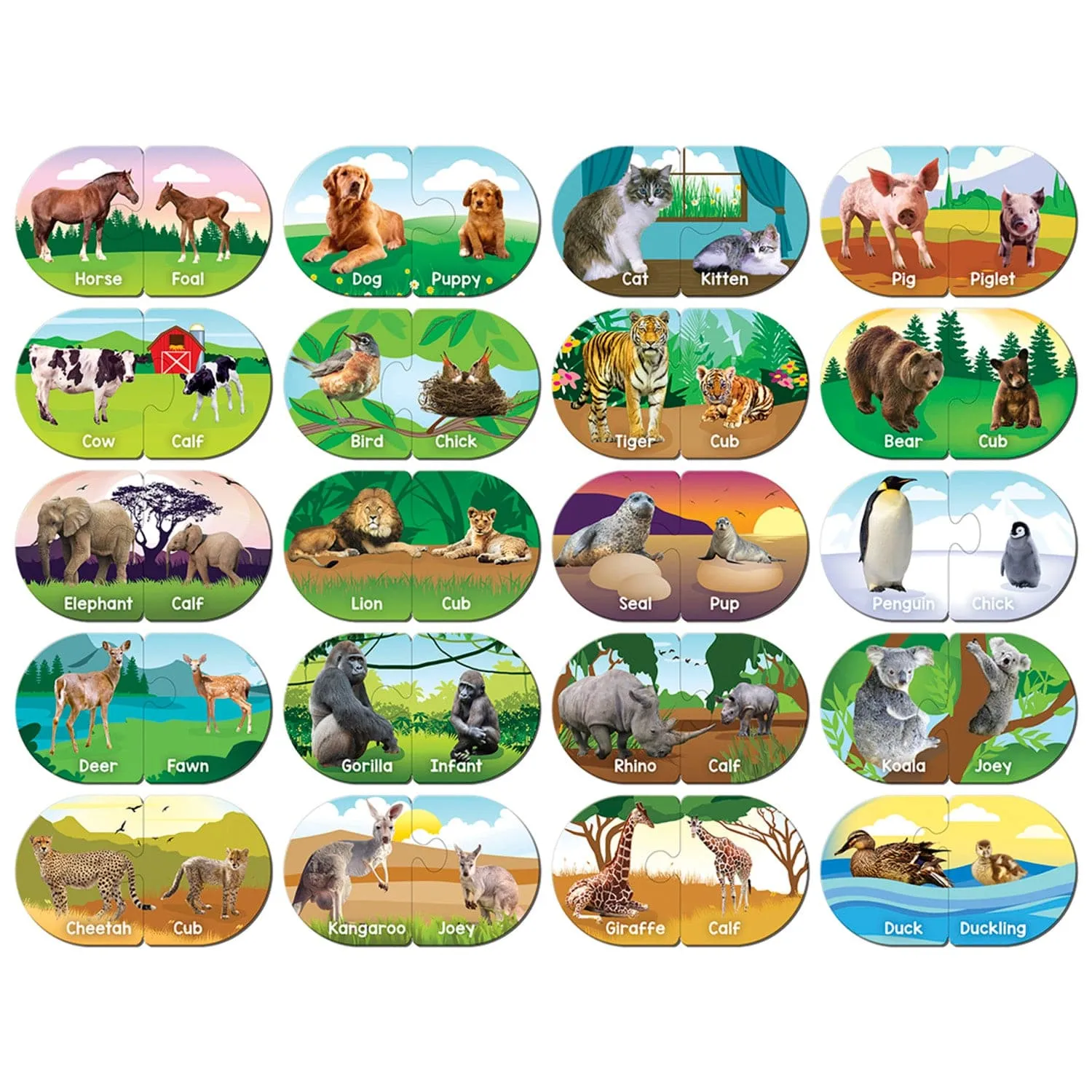 Animals - Educational Matching Jigsaw Puzzles