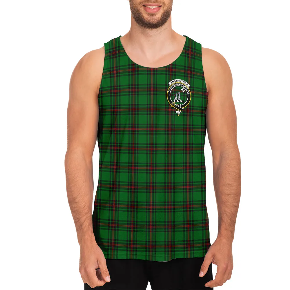 Anstruther Tartan Mens Tank Top with Family Crest