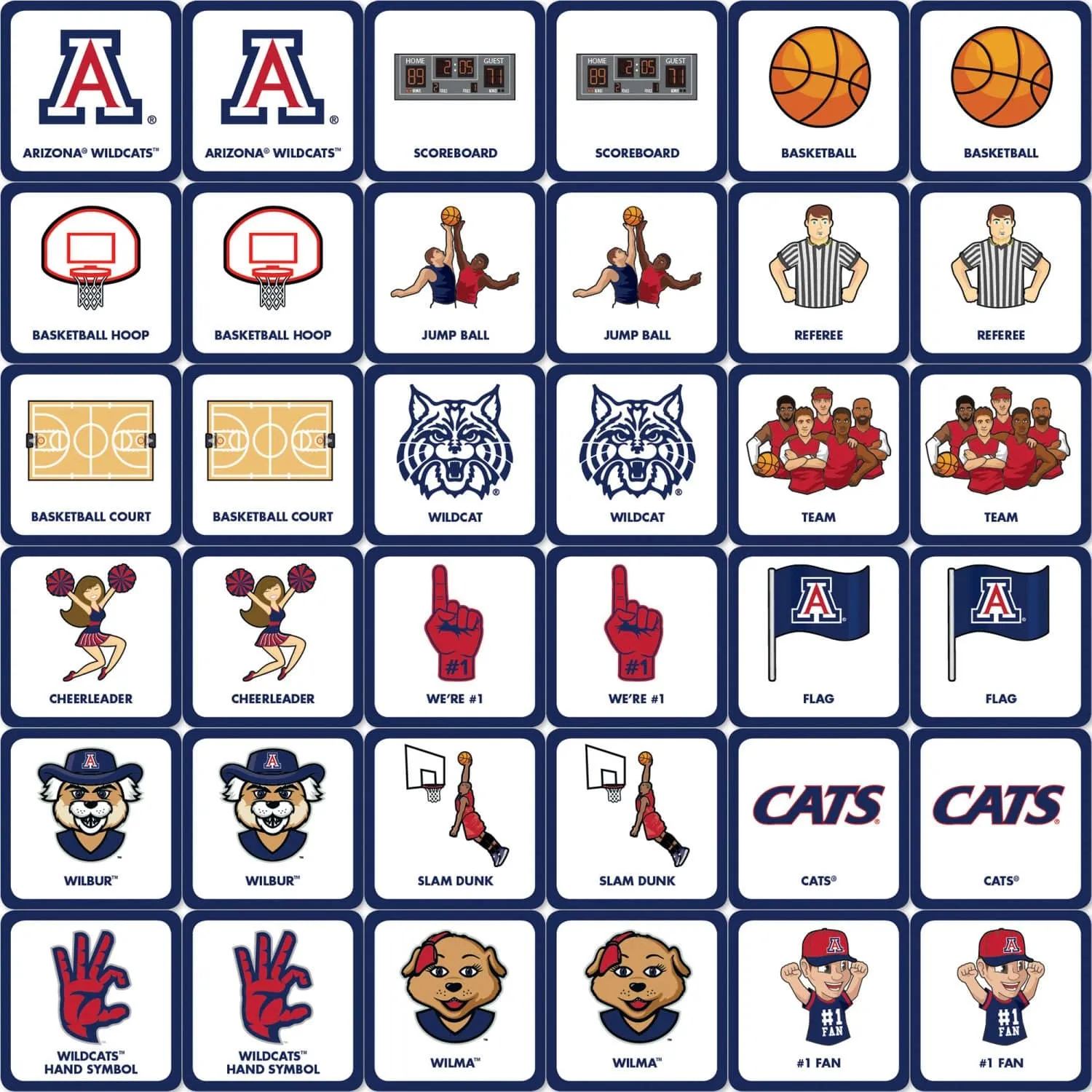 Arizona Wildcats Matching Game