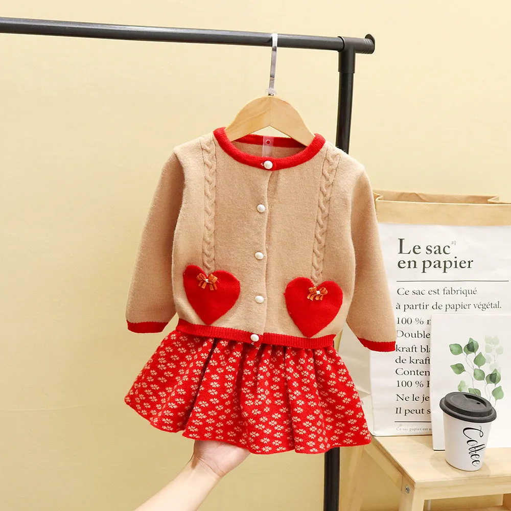 Autumn Korean Baby 2-Piece T-Shirt, Fashionable Children's Sweater