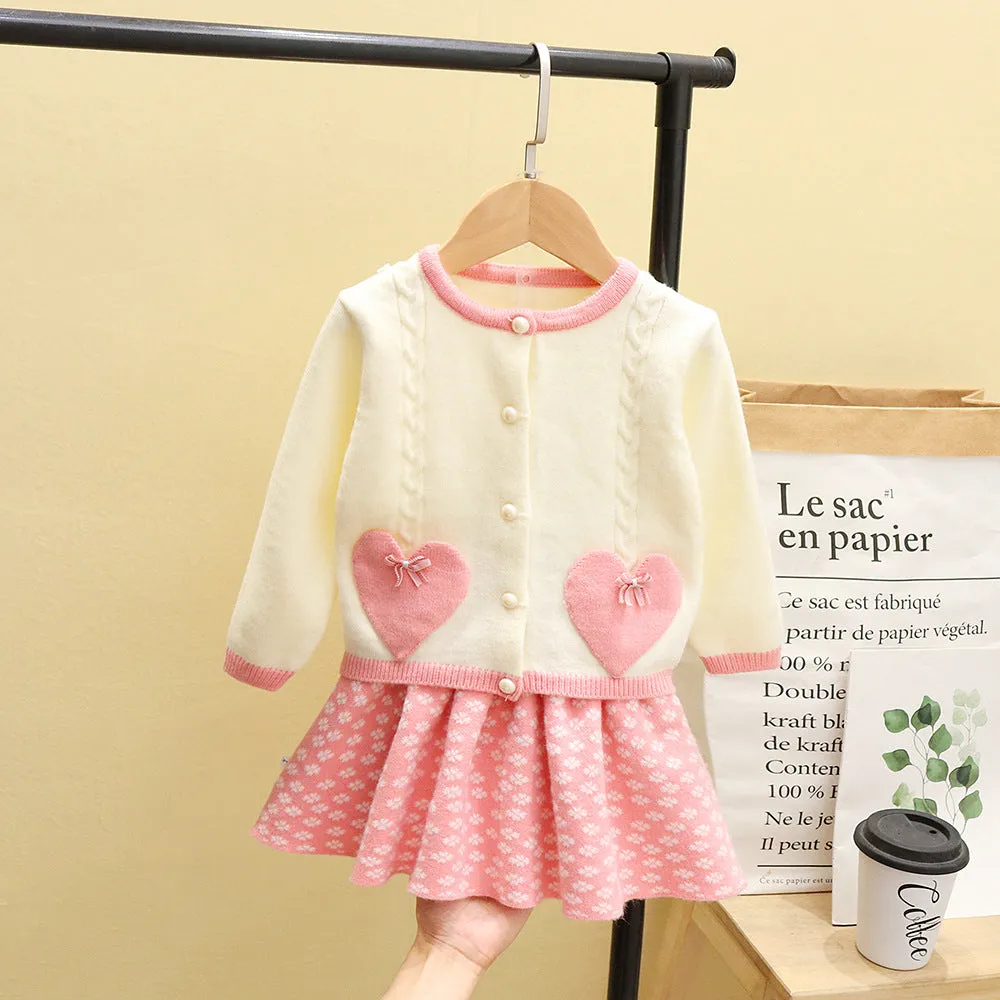 Autumn Korean Baby 2-Piece T-Shirt, Fashionable Children's Sweater