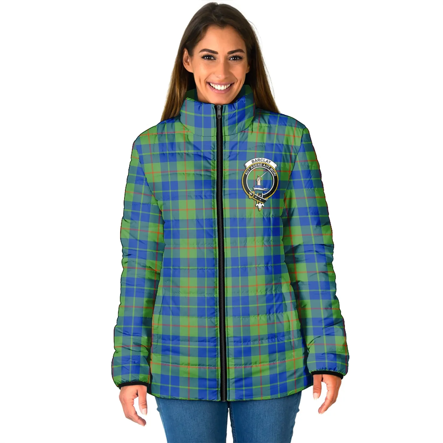 Barclay Hunting Ancient Tartan Padded Jacket with Family Crest