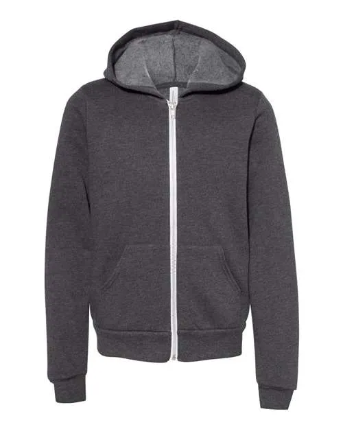 BELLA   CANVAS Youth Sponge Fleece Full-Zip Hoodie