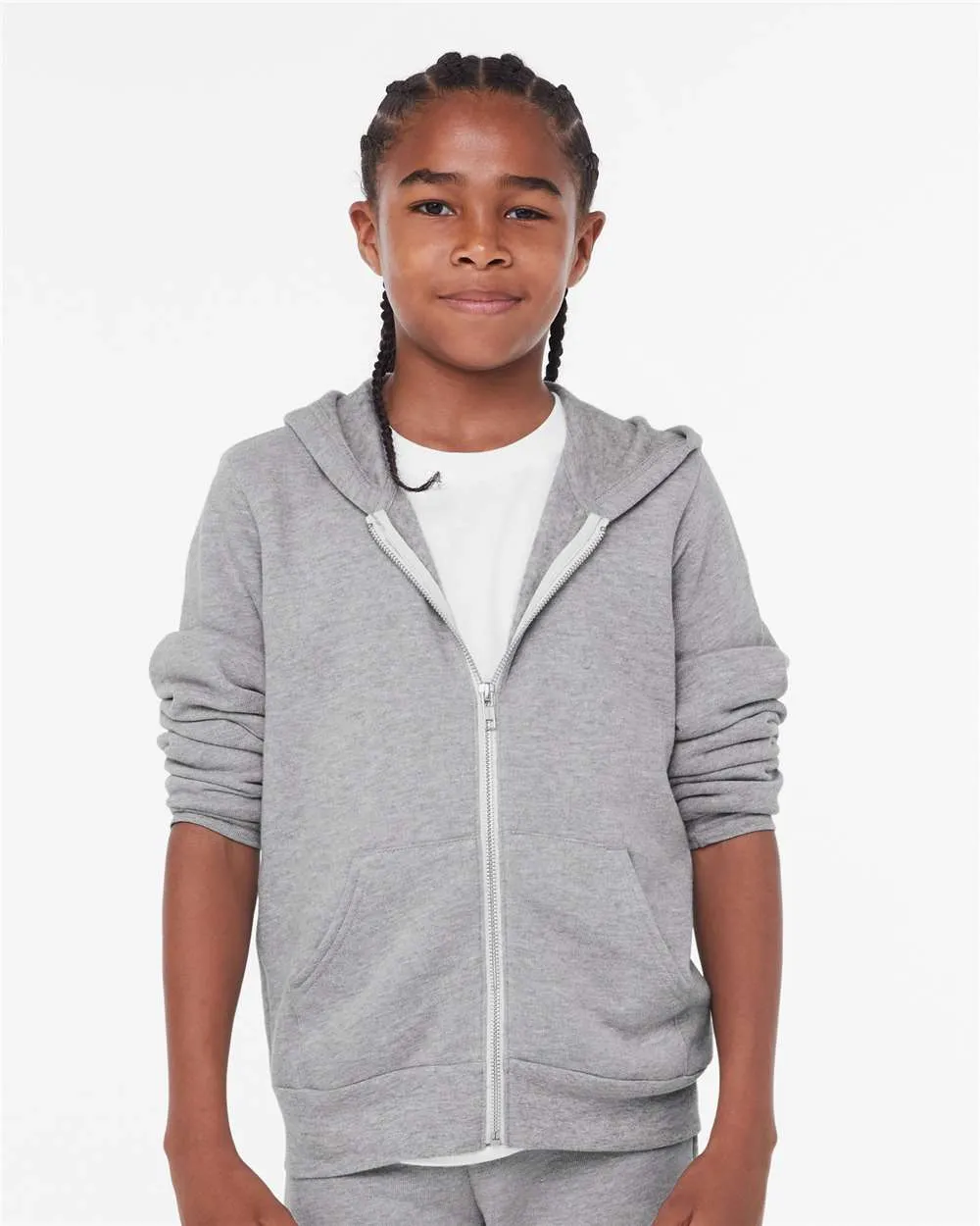 BELLA   CANVAS Youth Sponge Fleece Full-Zip Hoodie