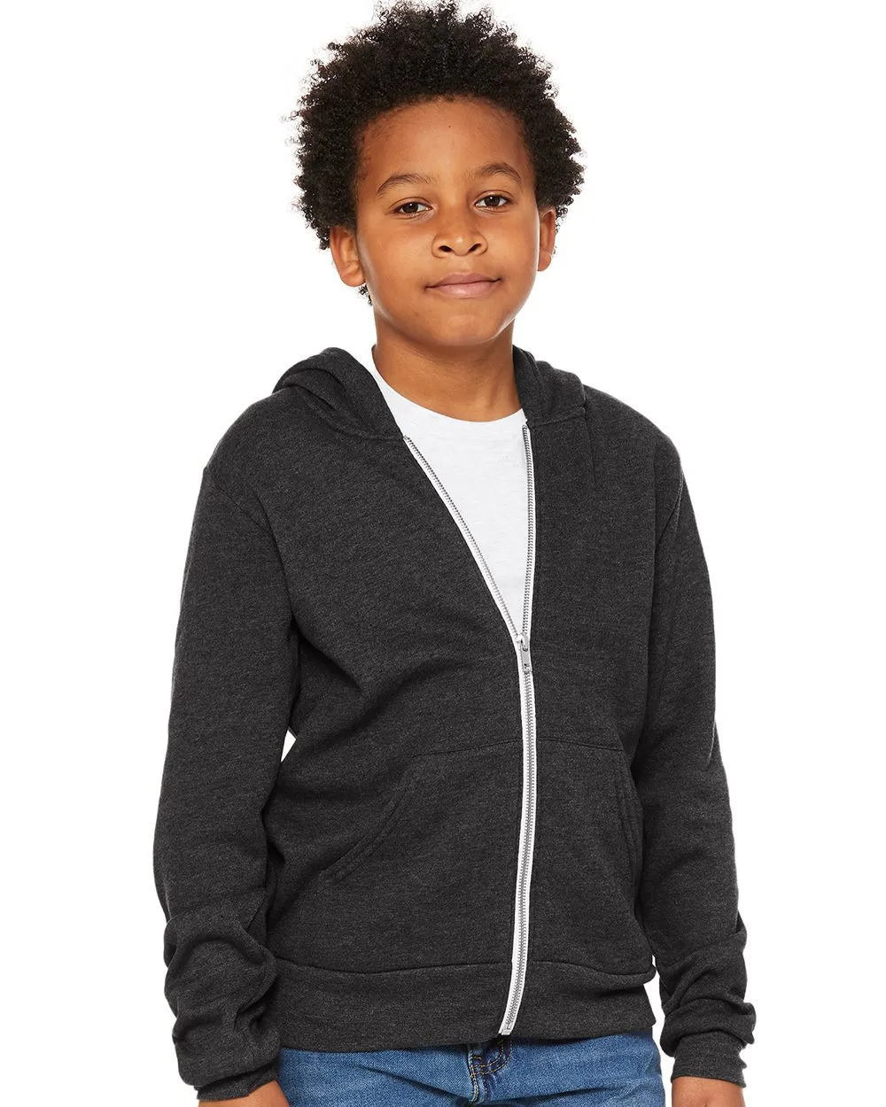 BELLA   CANVAS Youth Sponge Fleece Full-Zip Hoodie