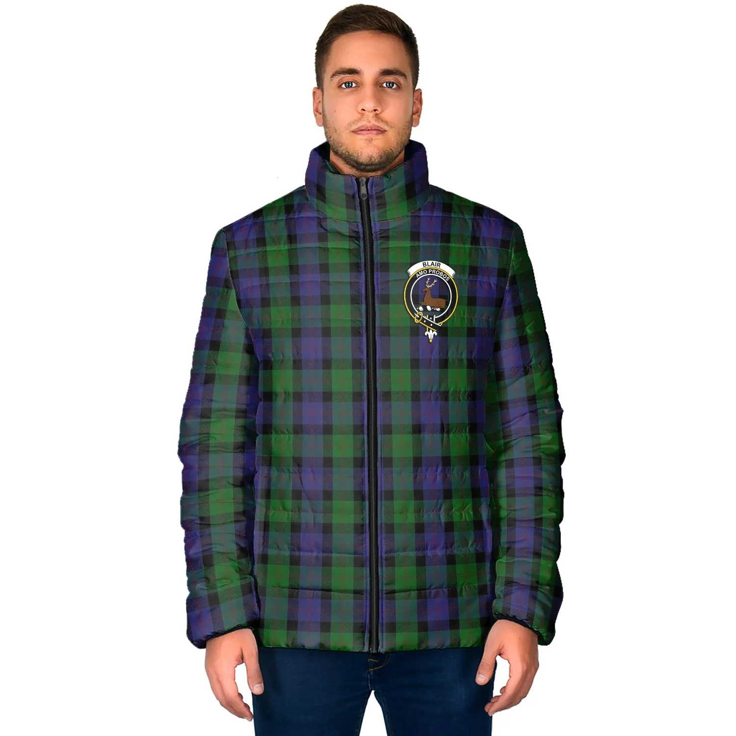 Blair Tartan Padded Jacket with Family Crest