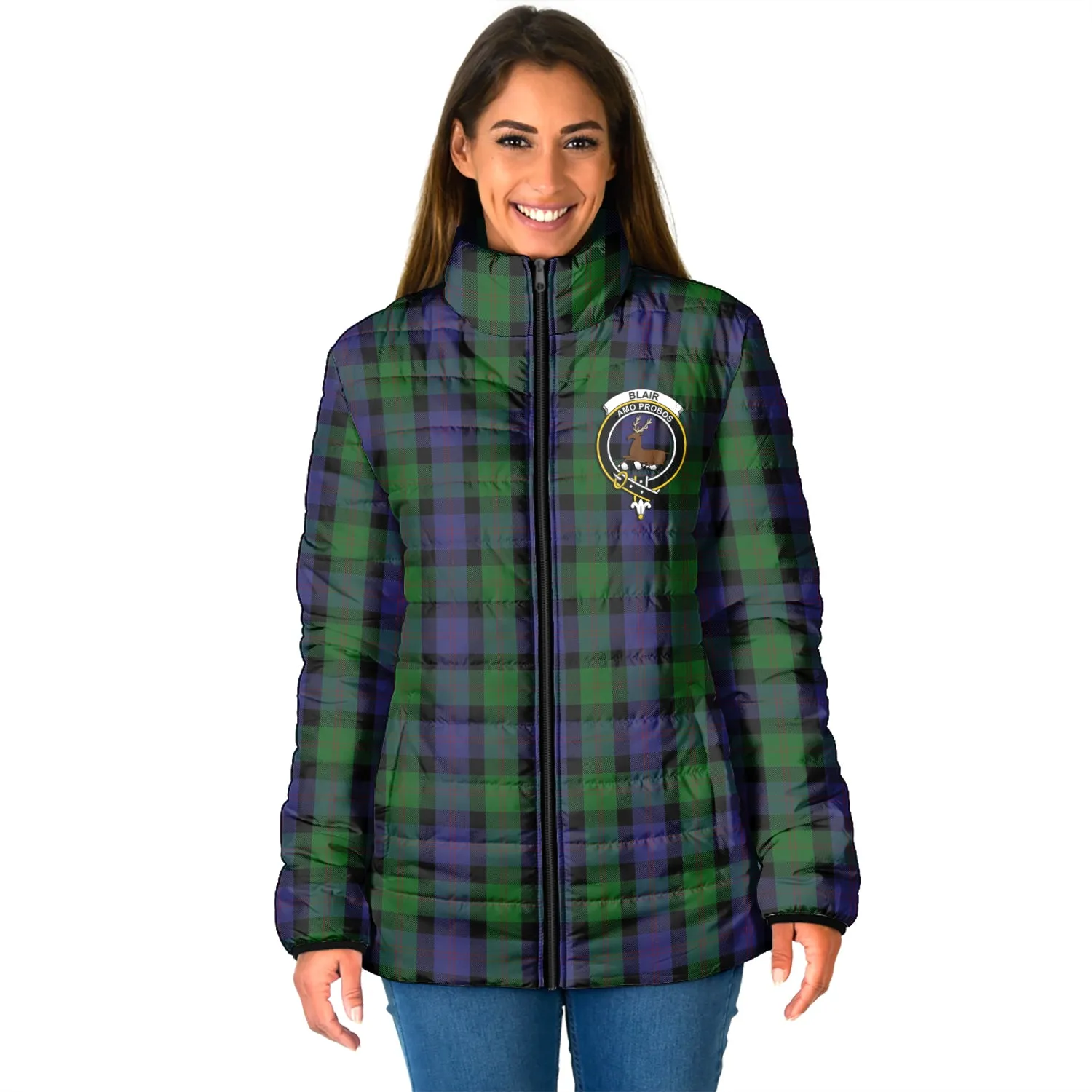 Blair Tartan Padded Jacket with Family Crest