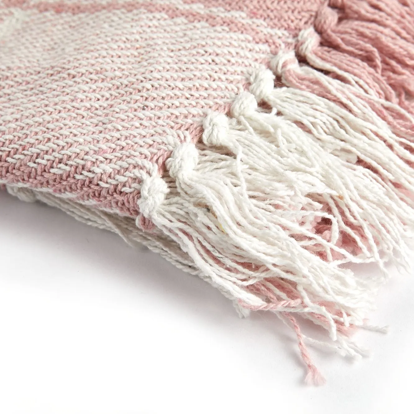 Blush Pink Frisco Recycled Cotton Throw