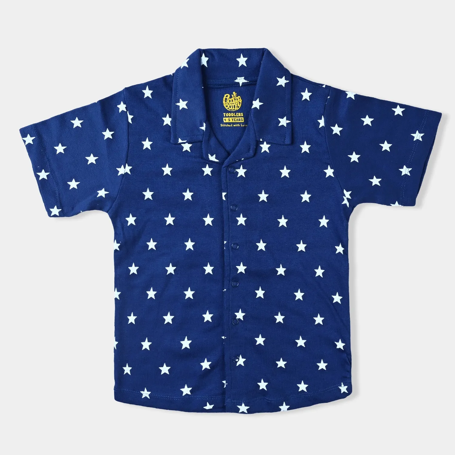 Boys Cotton Jersey Knitted Nightwear Stars-NAVY