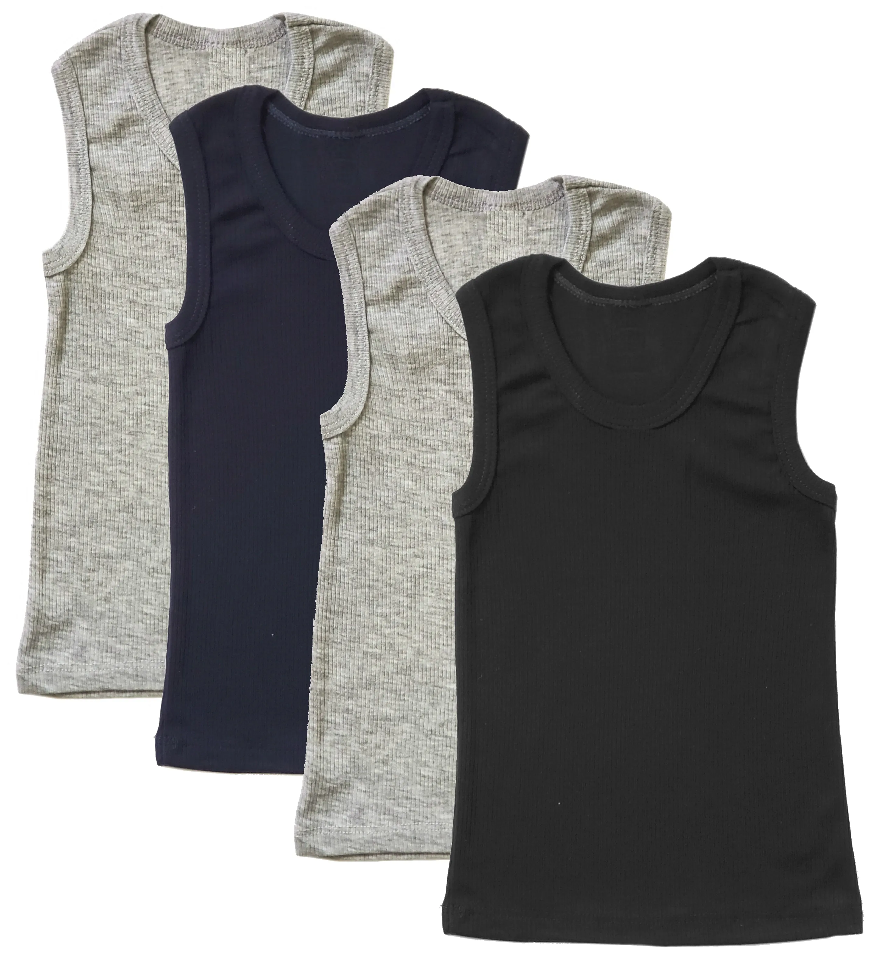 Boys Undershirt Cotton Tank Top Sleeveless 4 -Pack