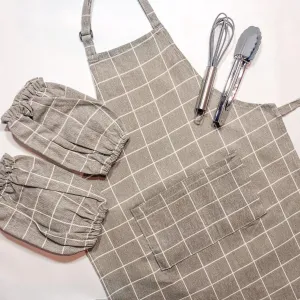 Brown Checkers Toddler & Parents Apron Set