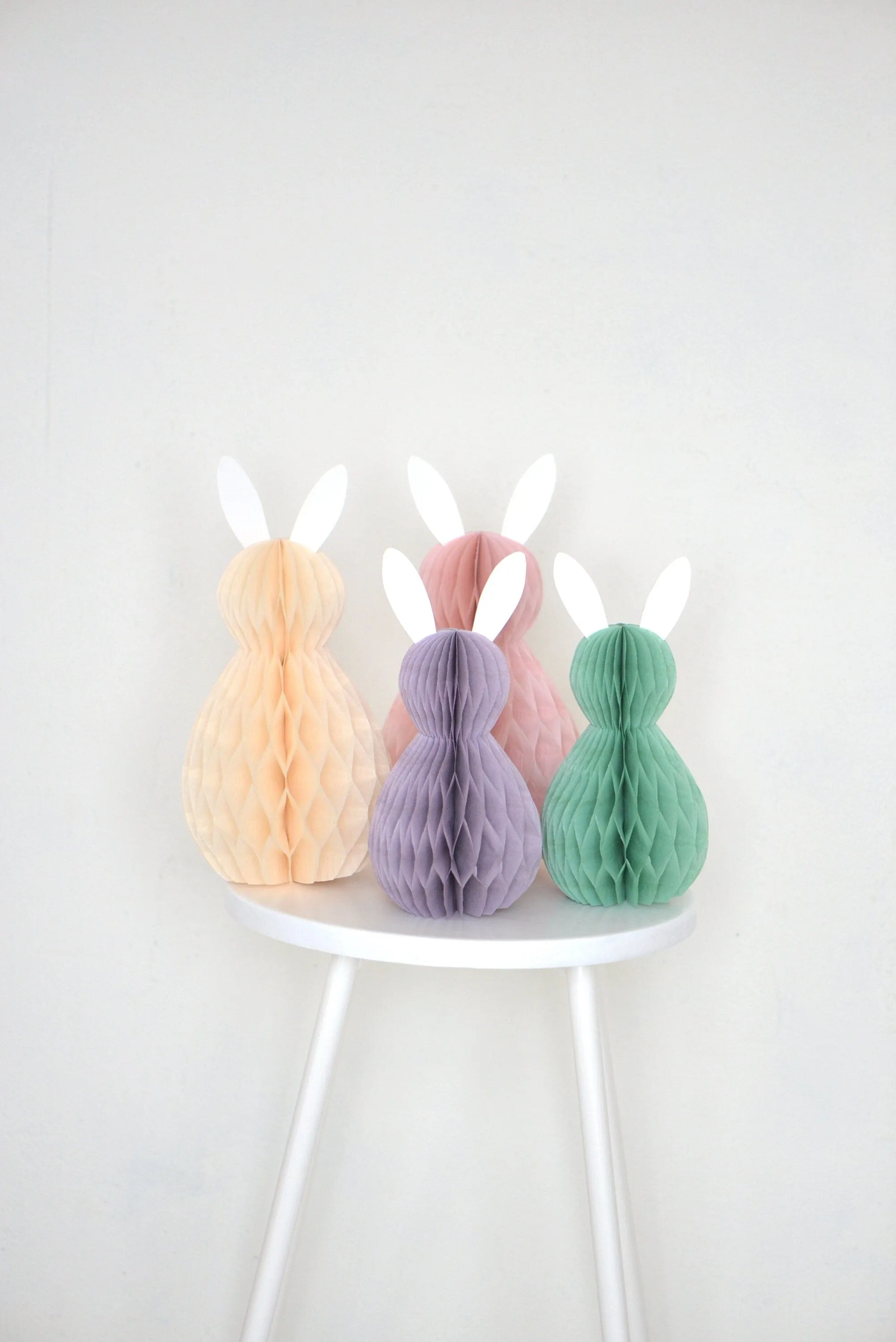 Bunny family Paper honeycomb party decoration set , Easter decor, birthday rabbit decorations baby shower, house warming gift, kids room