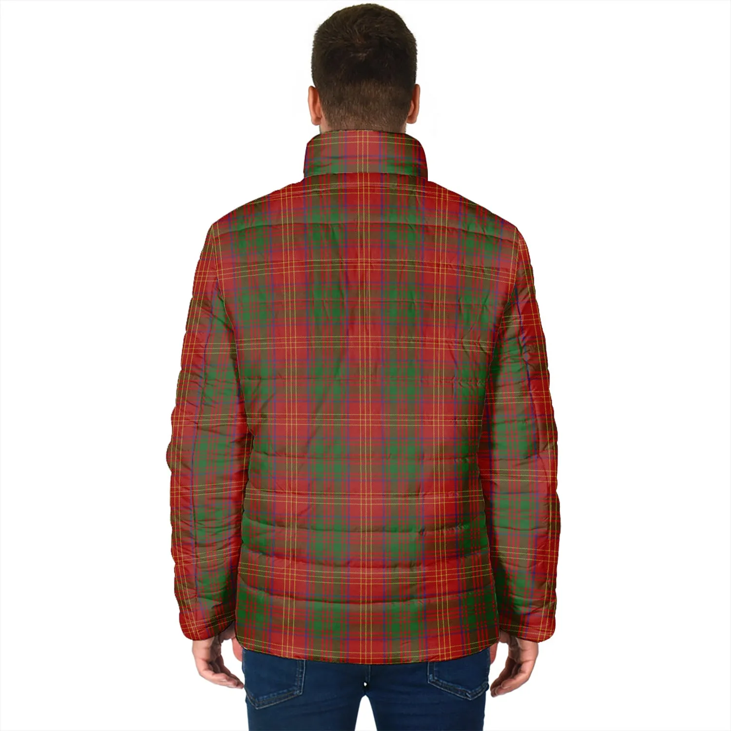 Burns Tartan Padded Jacket with Family Crest