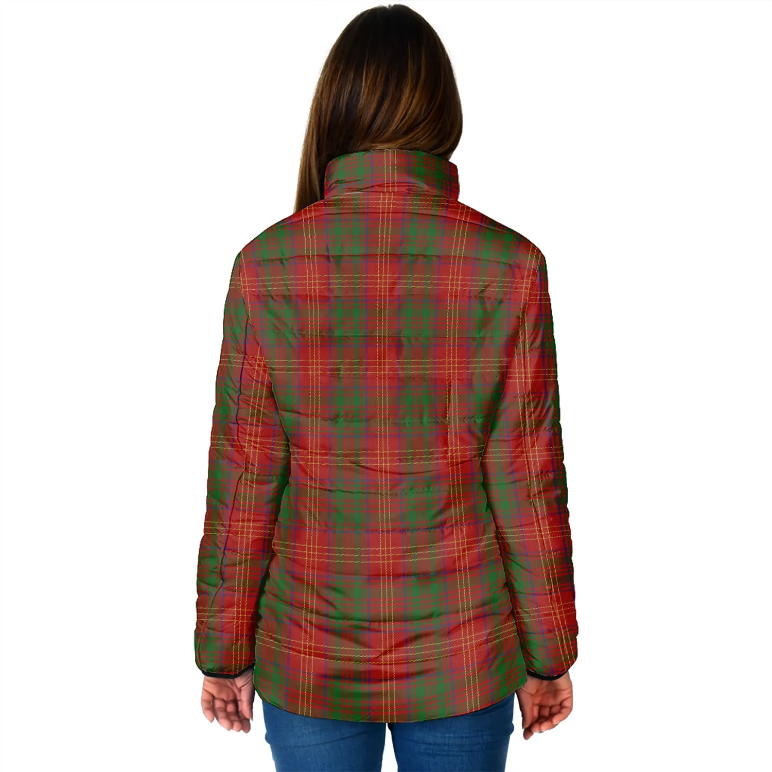 Burns Tartan Padded Jacket with Family Crest