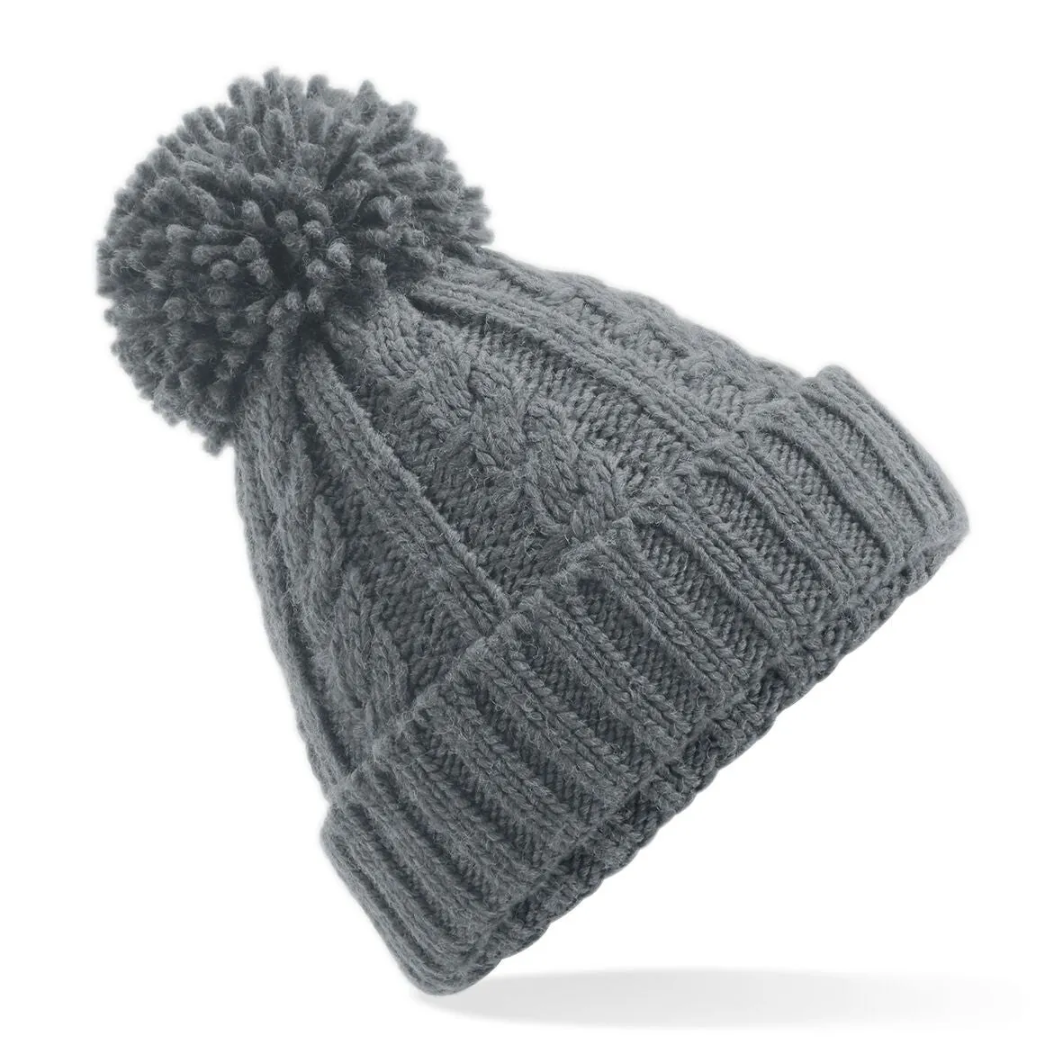 Cable Knit Melange Beanie | LIGHT GREY