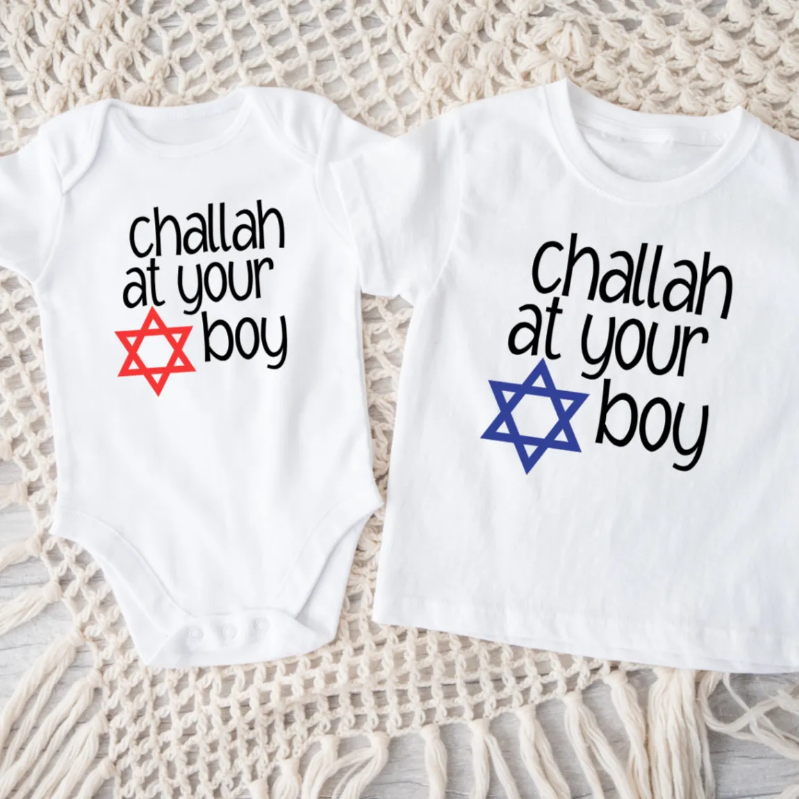 Challah at Your Boy/Ain't No Challah Back Girl Baby and Toddler Shirt by Salt and Sparkle