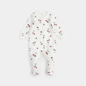 Cherry Print on Footed Sleeper | Petit Lem