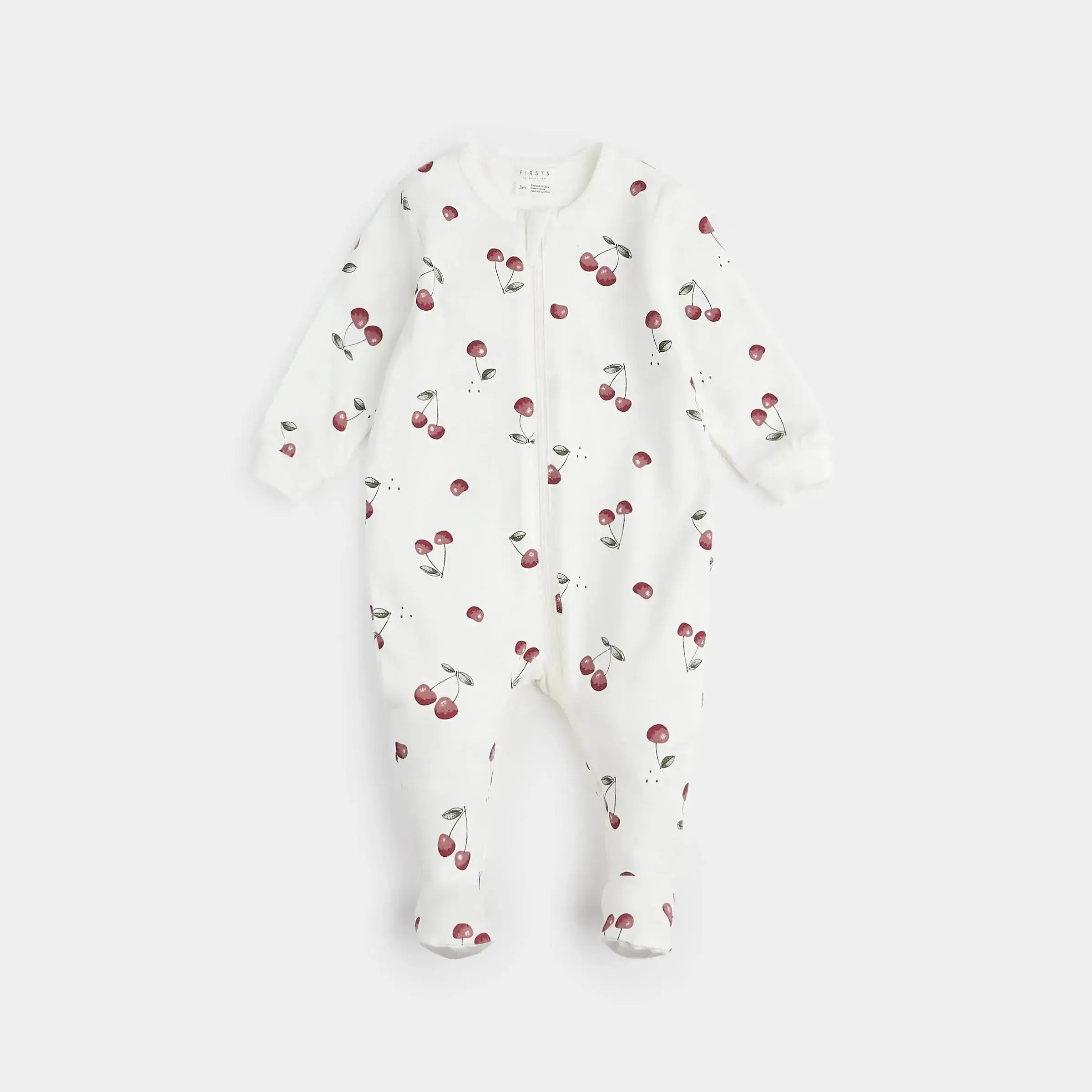 Cherry Print on Footed Sleeper | Petit Lem