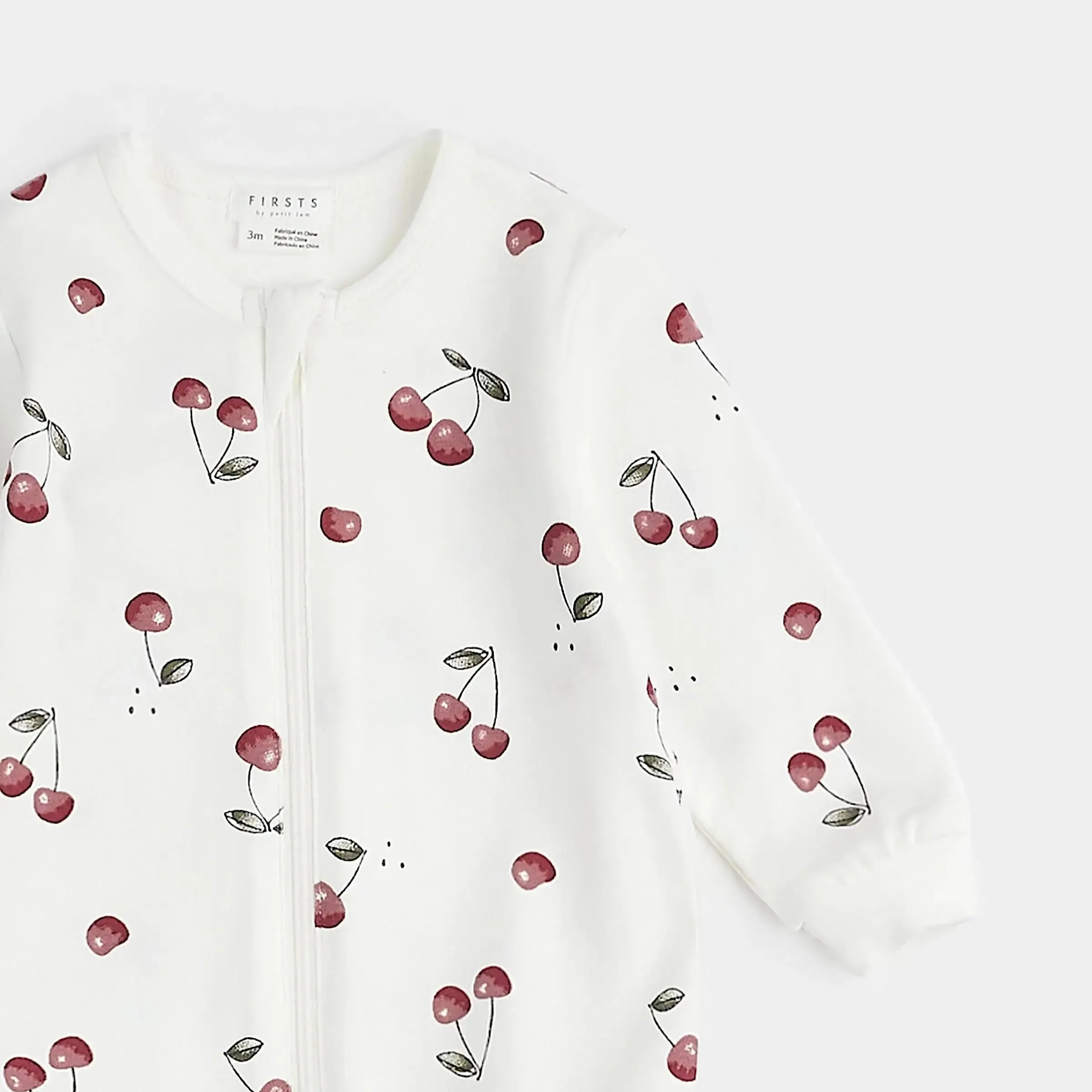 Cherry Print on Footed Sleeper | Petit Lem