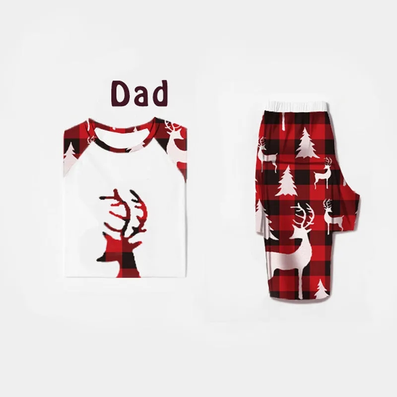 Christmas Deer Print Parent & Kid Family Pajamas Set