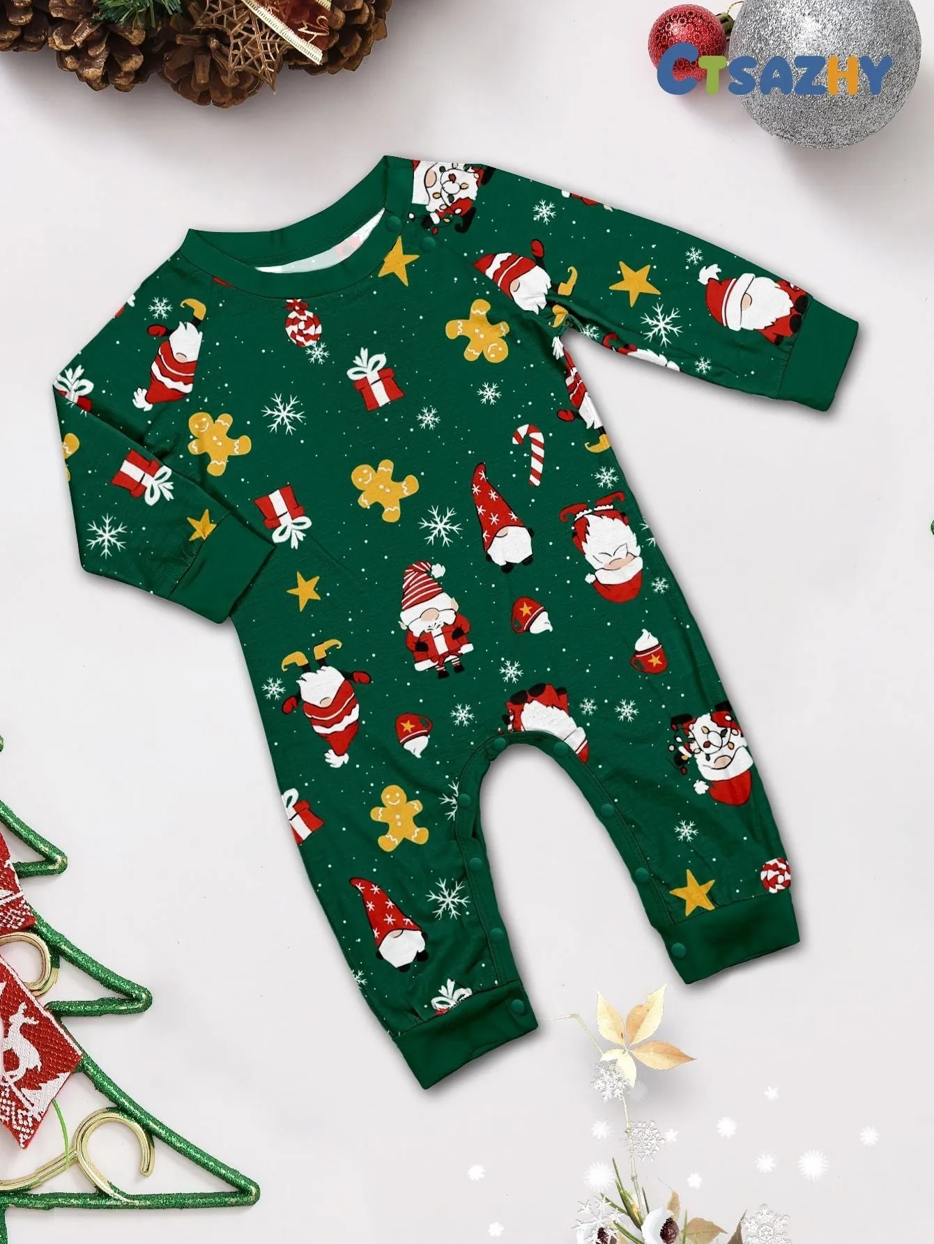 Christmas Parent-Child Dress Cartoon Printed Cozy Holiday Vibe Set