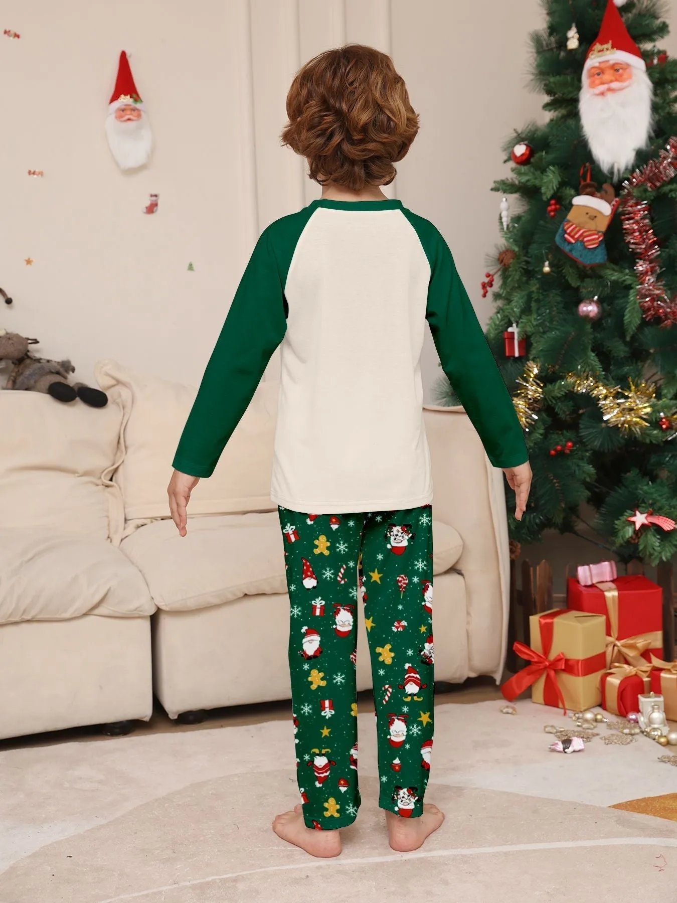 Christmas Parent-Child Dress Cartoon Printed Cozy Holiday Vibe Set