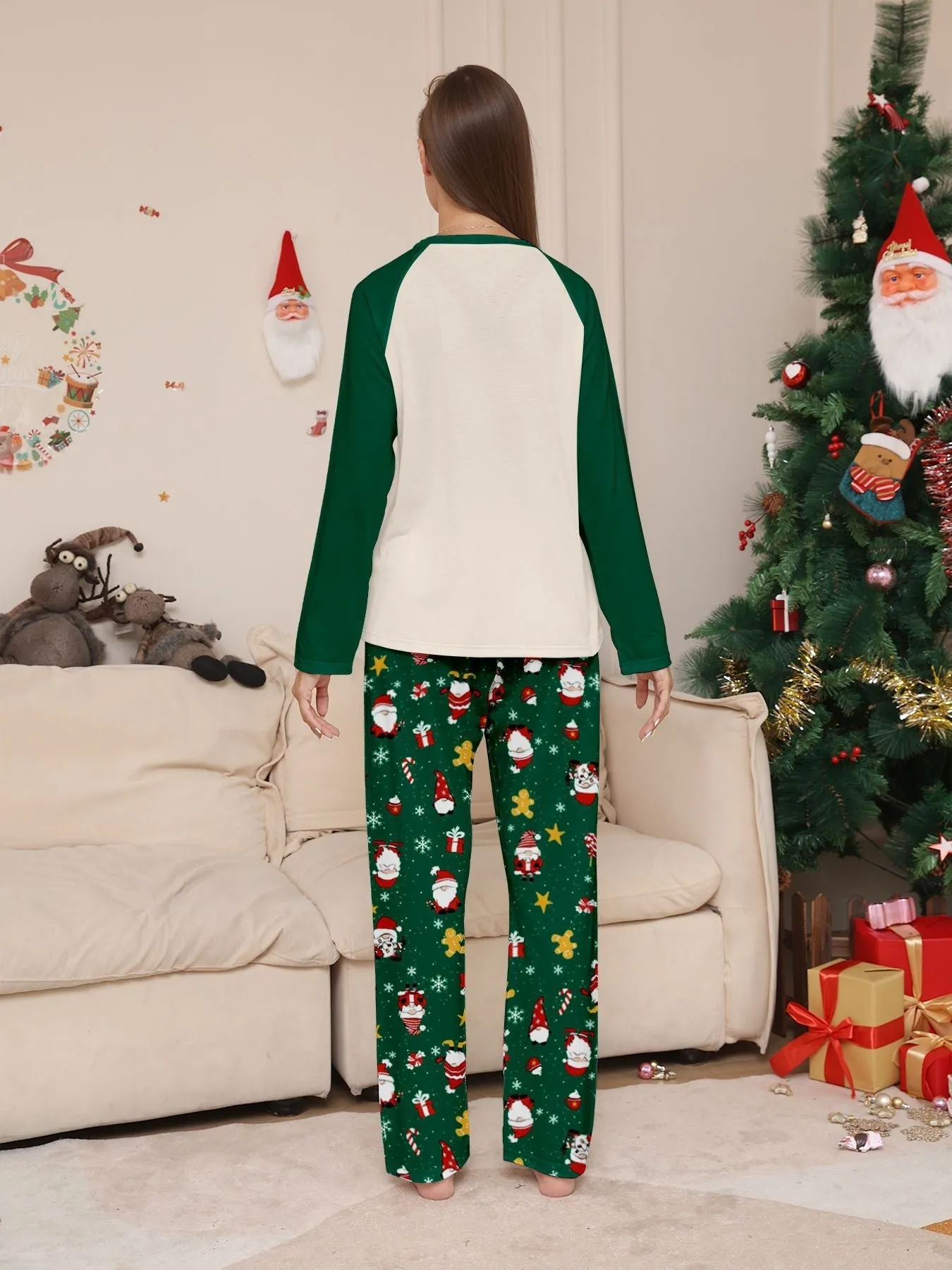 Christmas Parent-Child Dress Cartoon Printed Cozy Holiday Vibe Set