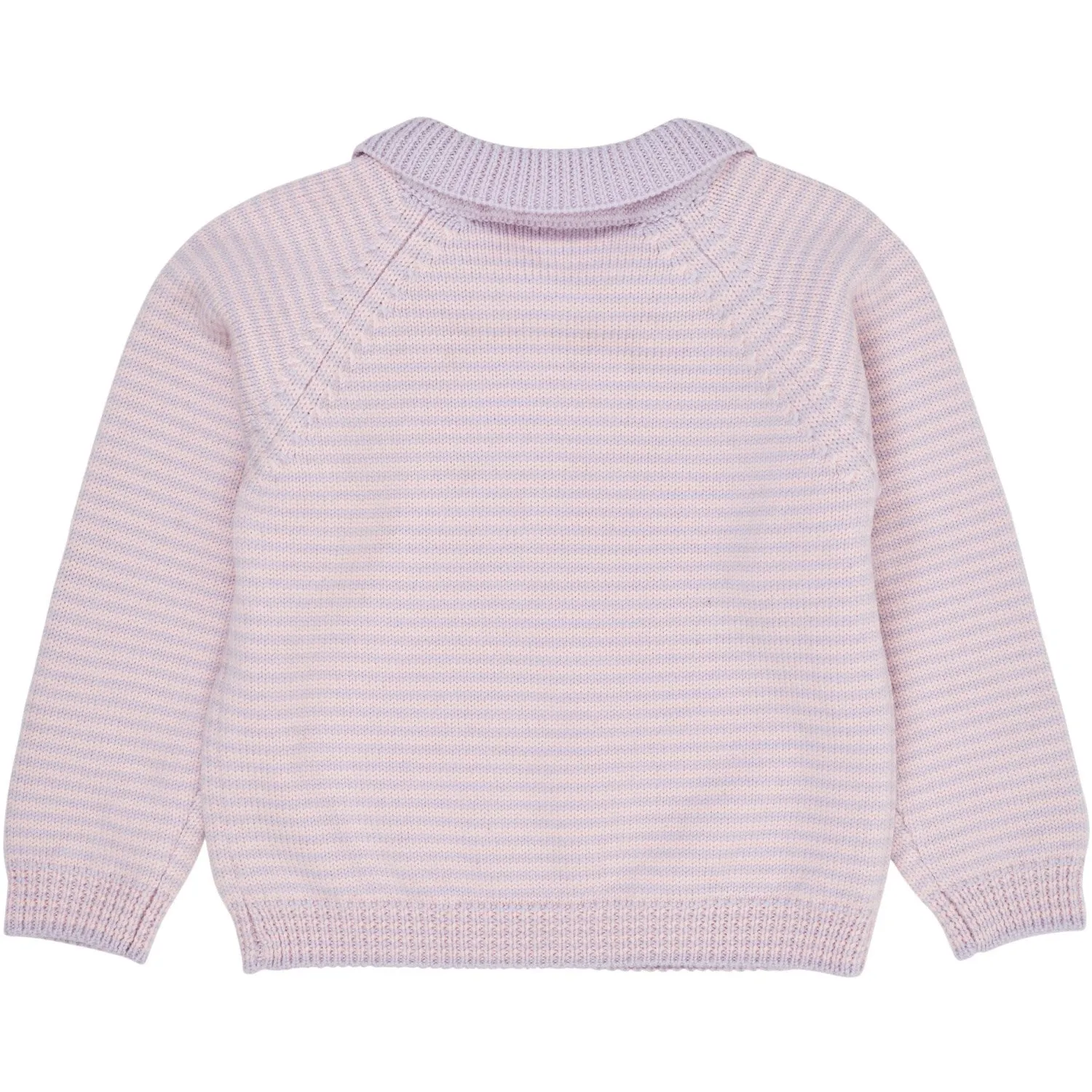 COPENHAGEN COLORS Lavender/Soft Pink Stripe Merino Striped Blouse W. Collar