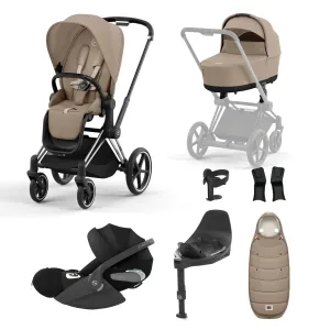 Cybex Priam Travel System With Cloud T in Cozy Beige