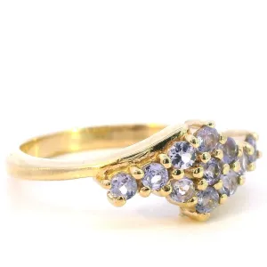 Delicate 9ct Yellow Gold Tanzanite Ring - A Touch of Unique Elegance