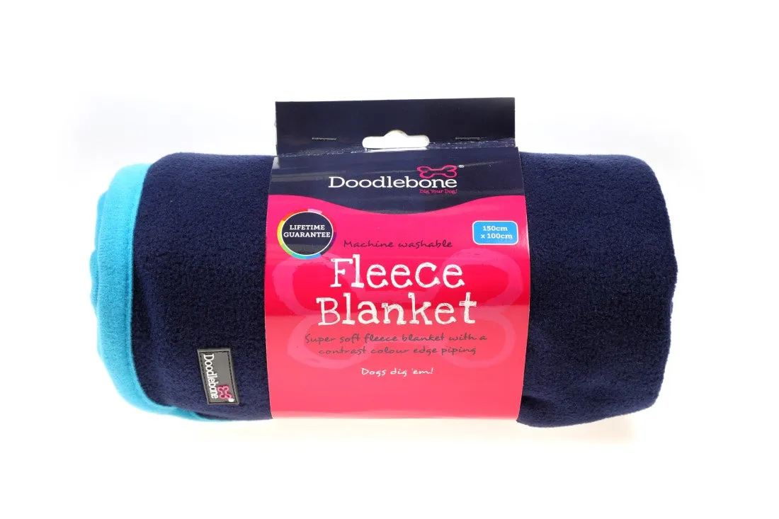 Doodlebone Super Soft Fleece Pet Blanket Navy Blue