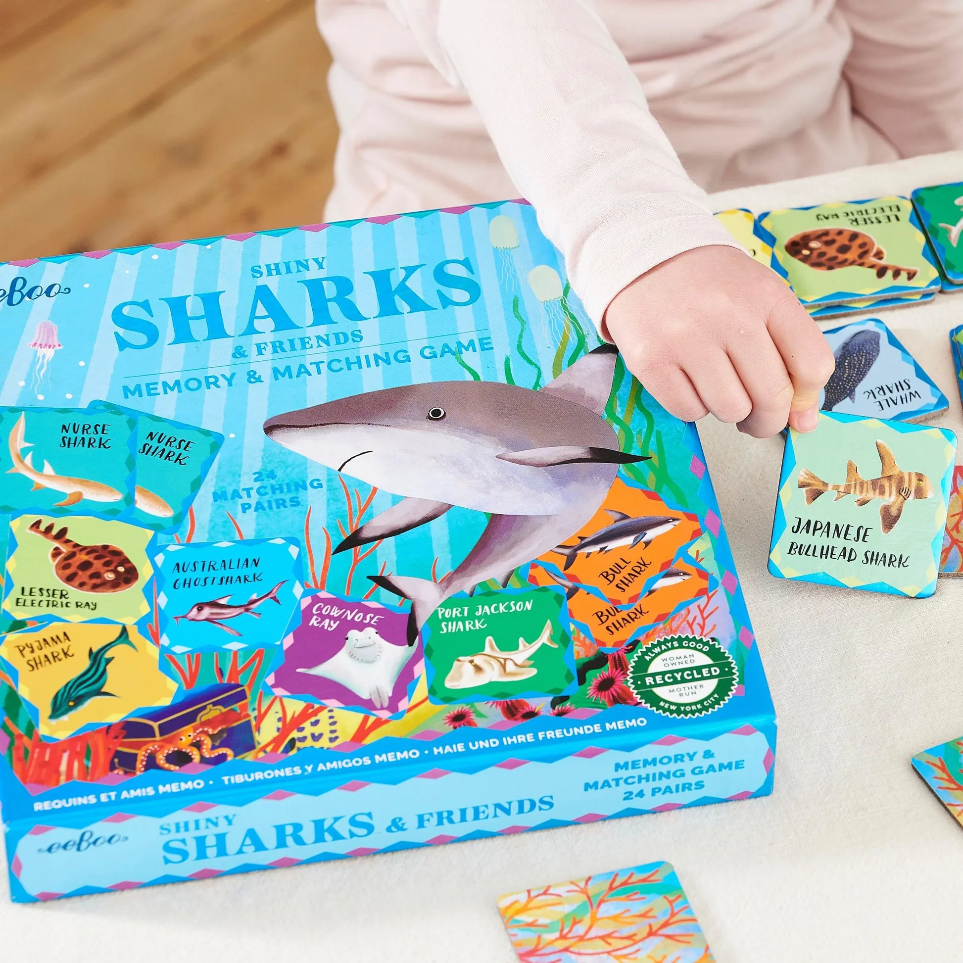 eeBoo Sharks & Friends Shiny Memory Matching