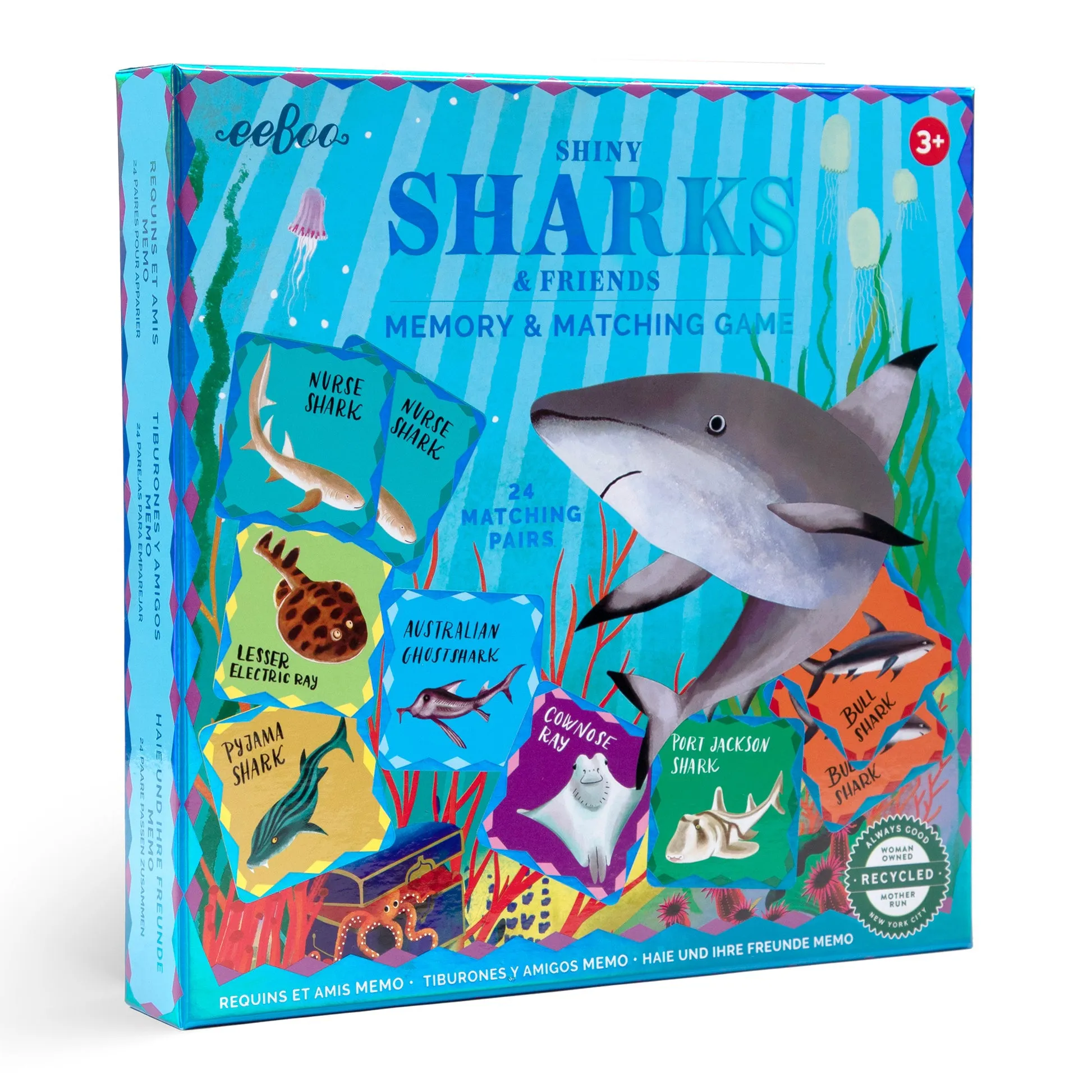 eeBoo Sharks & Friends Shiny Memory Matching