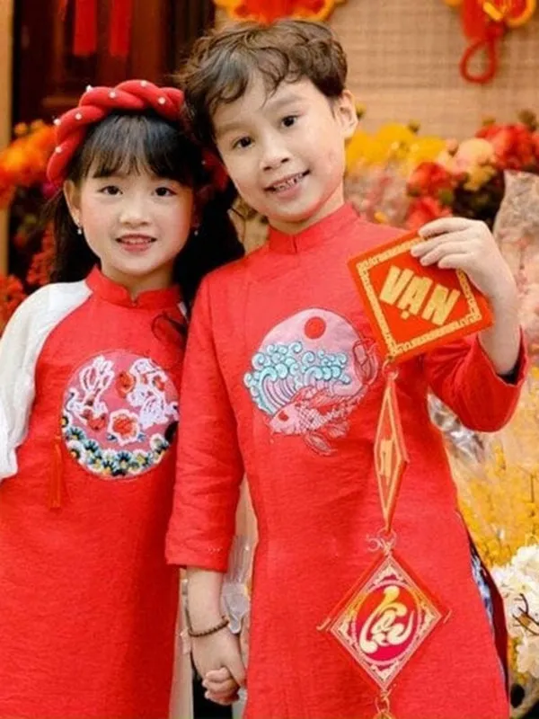 Family Ao Dai Women Ao Dai Top Pants Girl Ao Dai Top Skirt Men Boy One Ao Dai Top