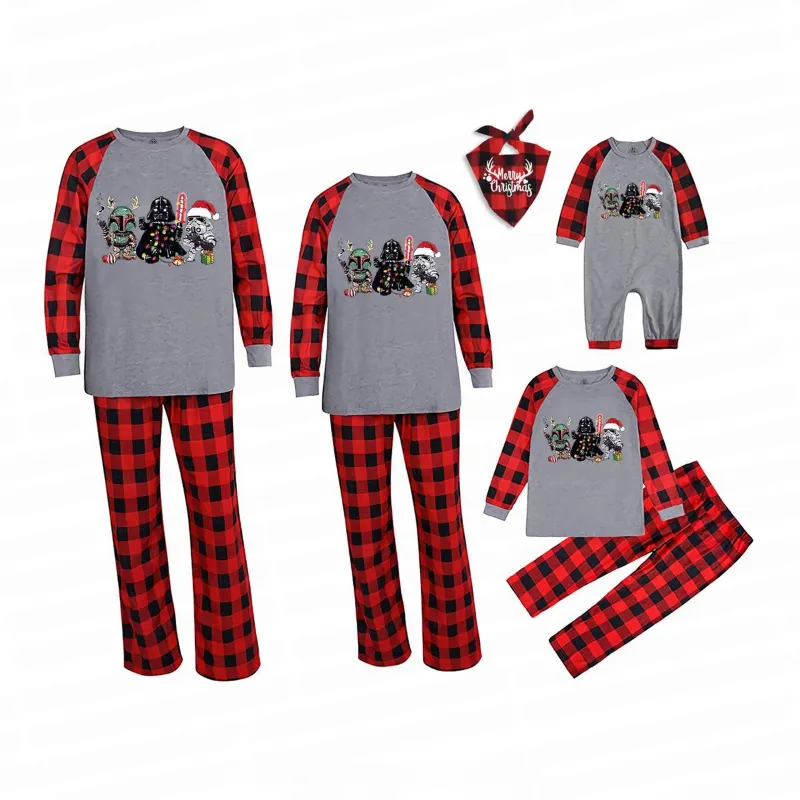 Family Matching Christmas Pajamas Set With Fun Character Design