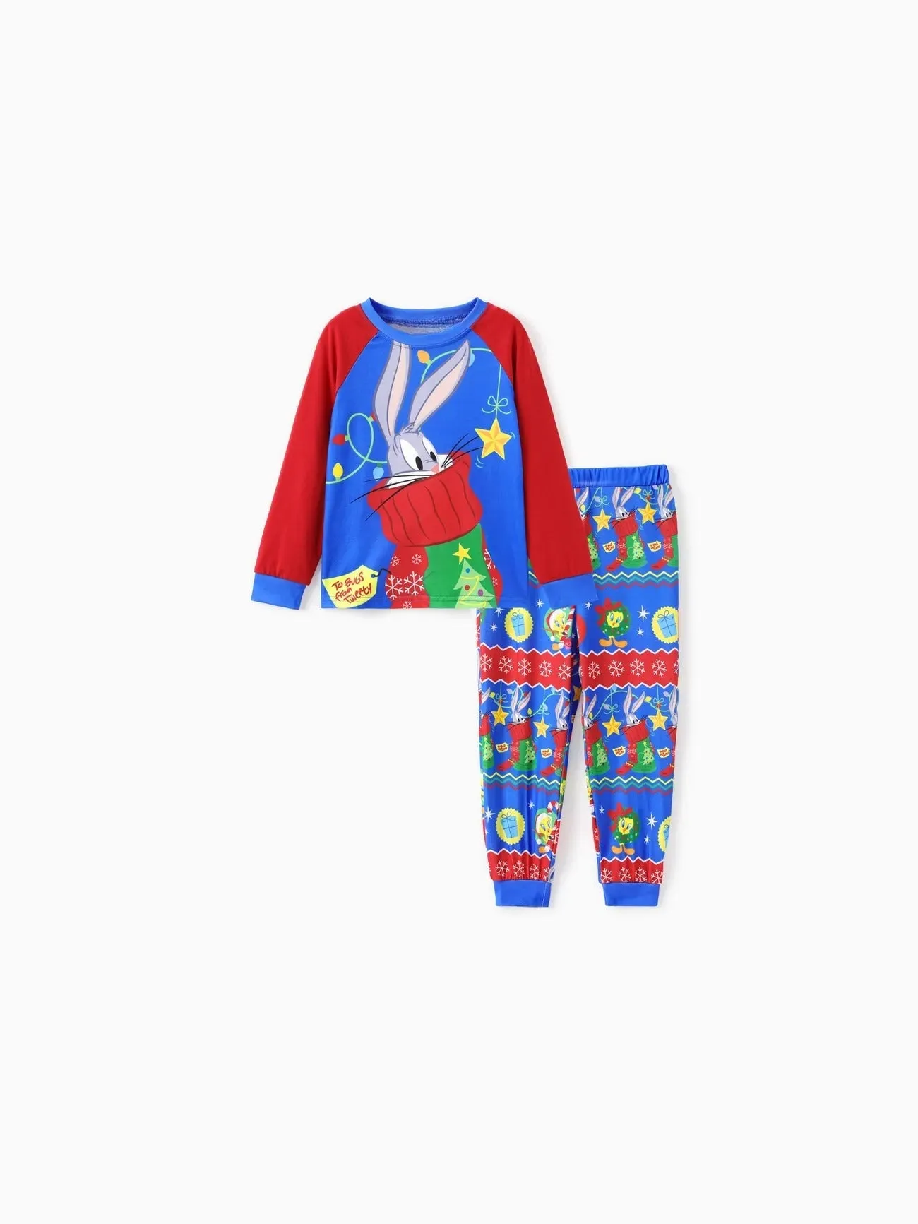 Family Matching Looney Tunes Printed Christmas Pajamas Set