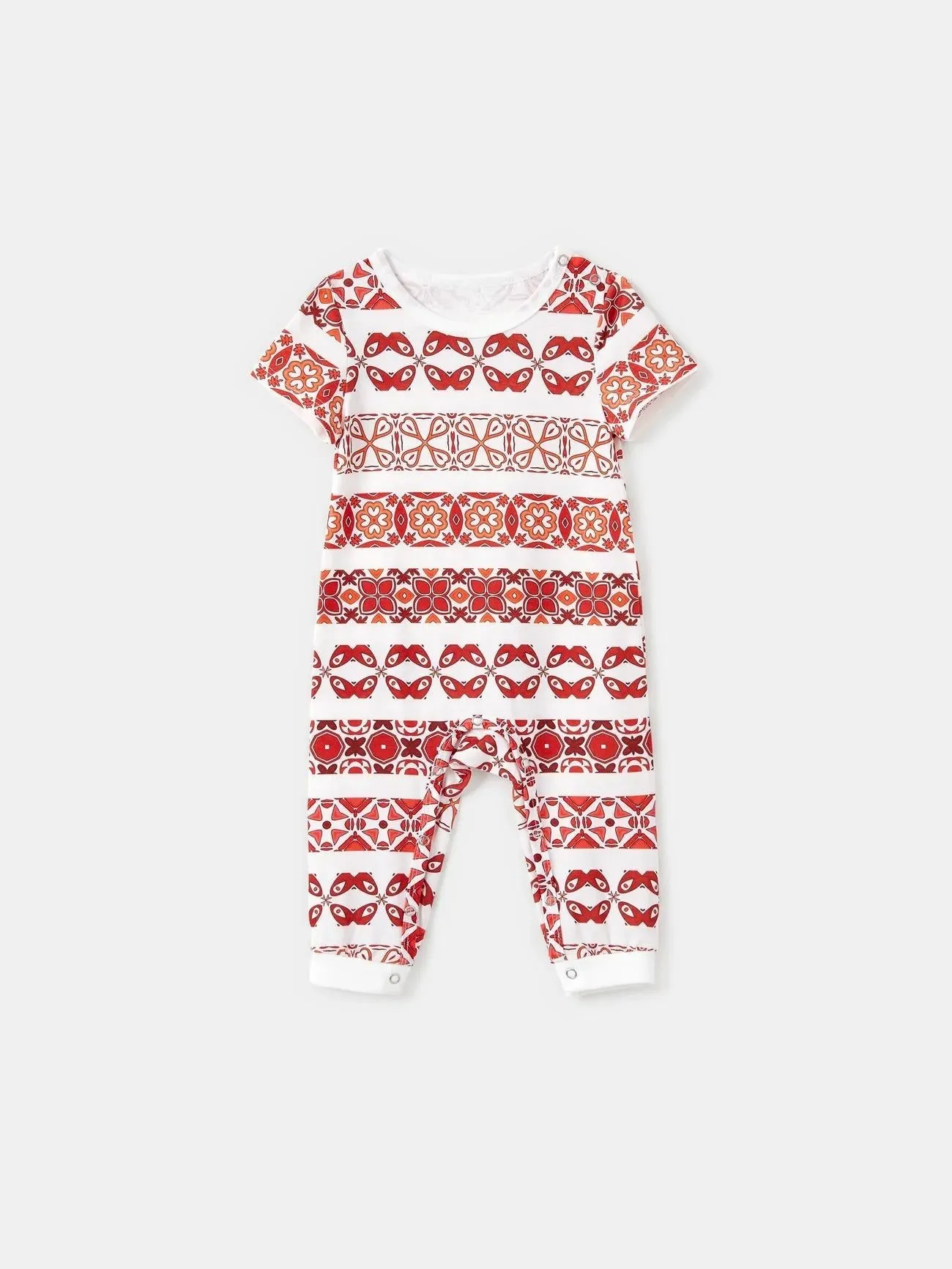 Family Matching Printed Top and Pocketed Shorts Sets