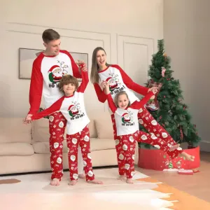 Family Parent-Child  Christmas Santa Claus Letters Cartoon Pajamas Set