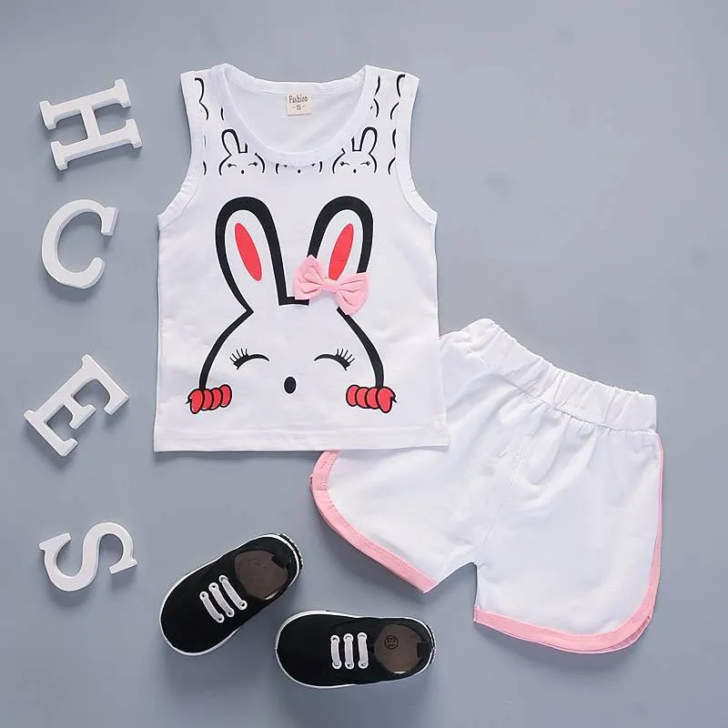 Fashion Cute Child Baby Girl Short Sleeve Suit