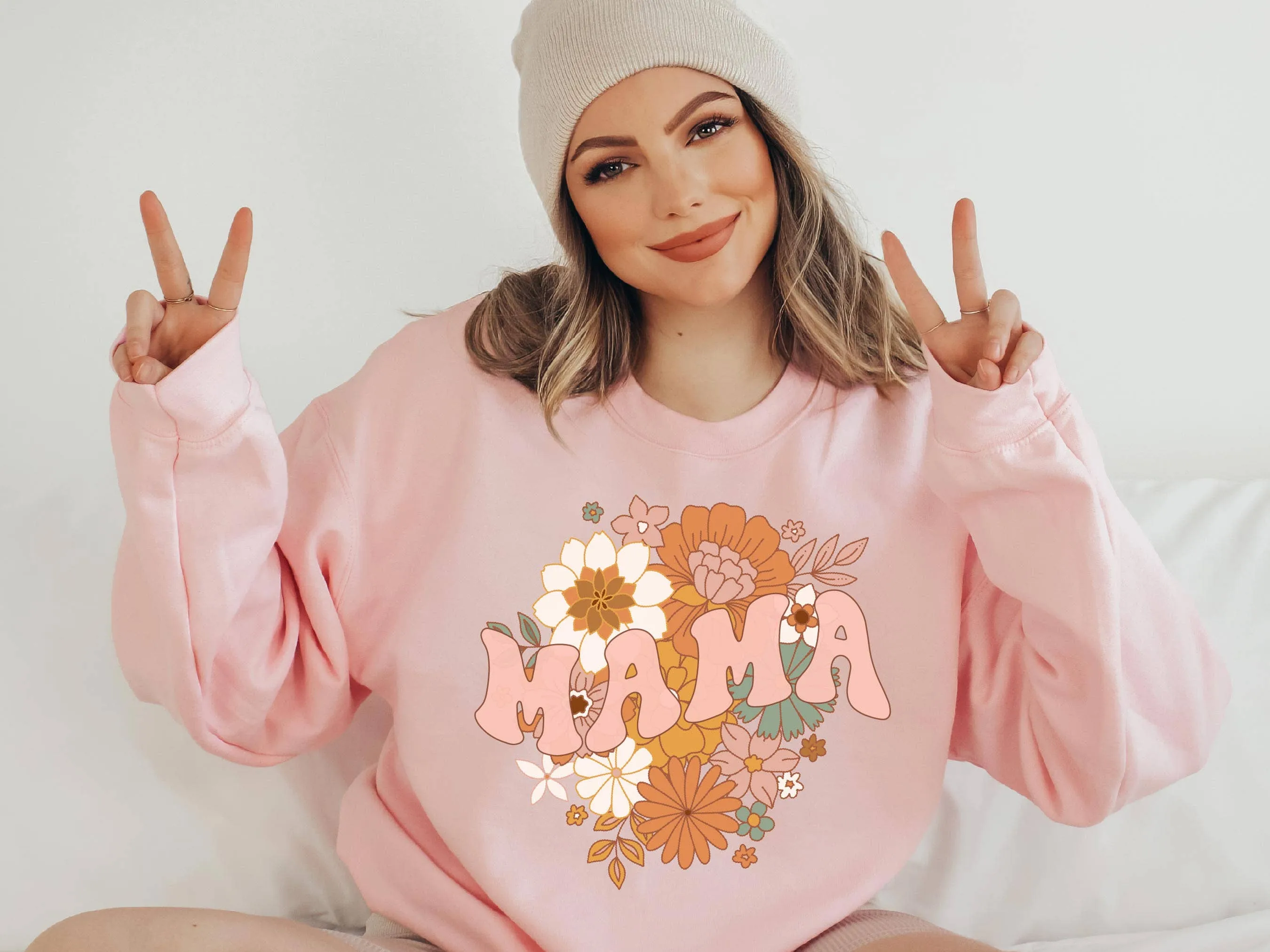 Floral Mama Crewneck Sweatshirt  Spring Mom Pullover Gift