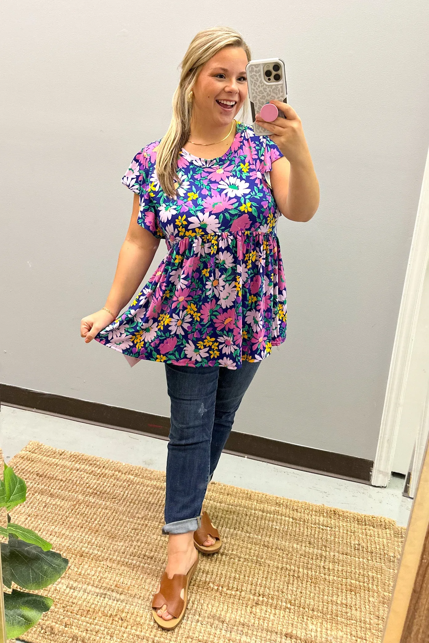 Flowers Galore Floral Babydoll Top