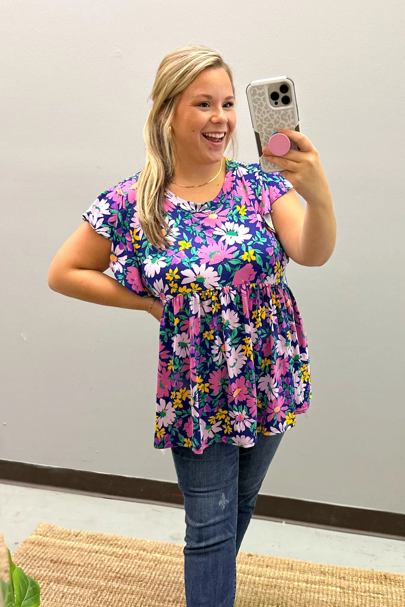 Flowers Galore Floral Babydoll Top